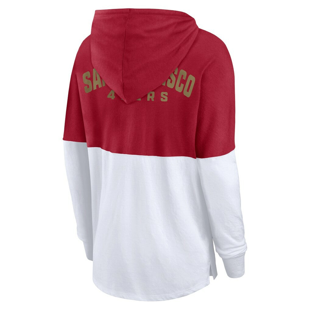 San Francisco 49ers Women's Backup Option Long Sleeve Hoodie T-Shirt - Scarlet/White Hoodies
