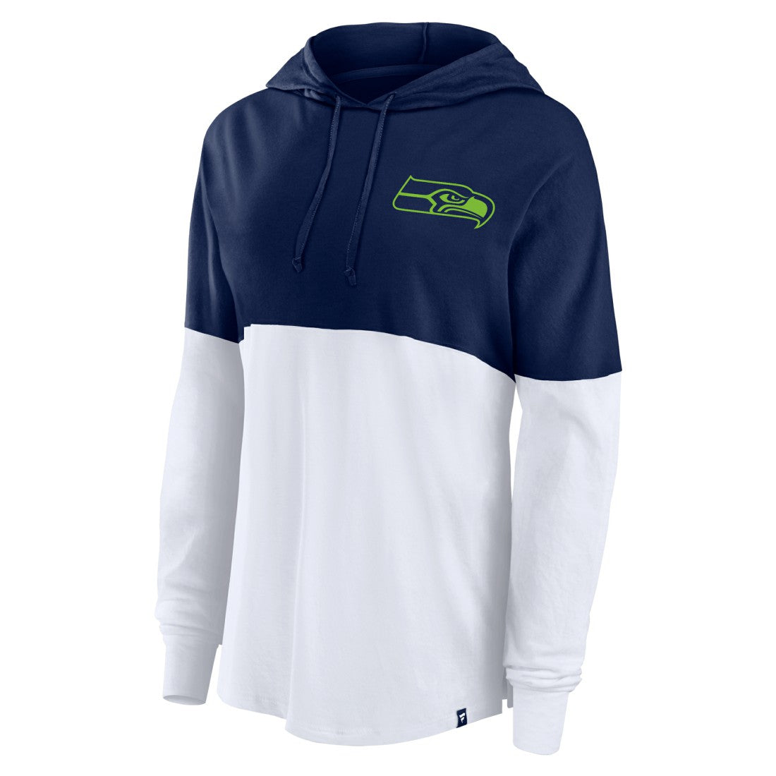 Seattle Seahawks Women's Backup Option Long Sleeve Hoodie T-Shirt - College Navy/White Hoodies