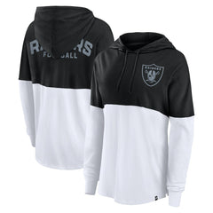 Las Vegas Raiders Women's Backup Option Long Sleeve Hoodie T-Shirt - Black/White Hoodies