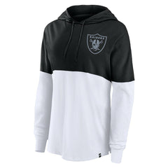 Las Vegas Raiders Women's Backup Option Long Sleeve Hoodie T-Shirt - Black/White Hoodies