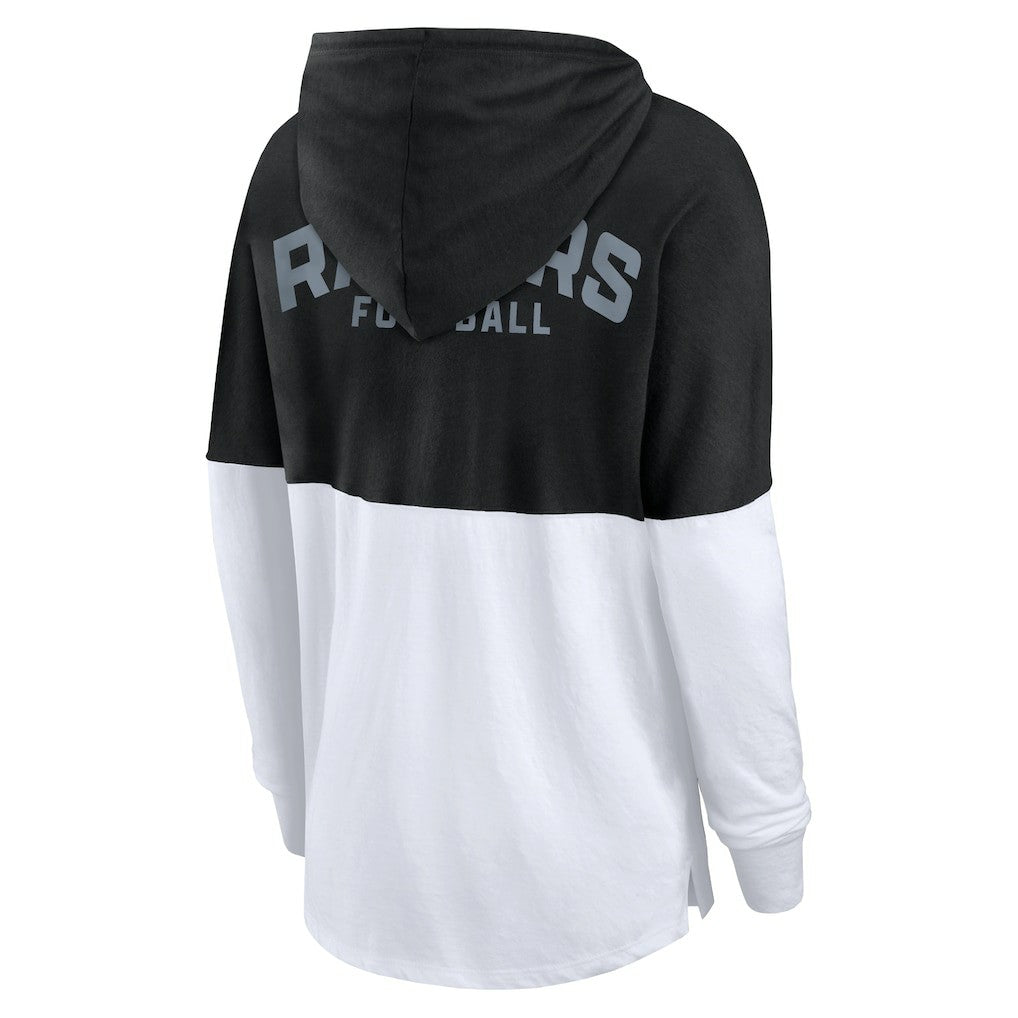 Las Vegas Raiders Women's Backup Option Long Sleeve Hoodie T-Shirt - Black/White Hoodies