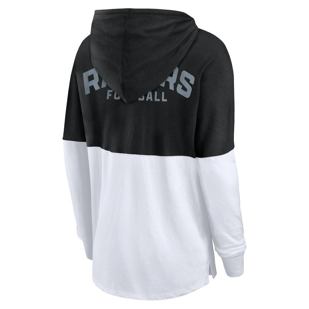 Las Vegas Raiders Women's Backup Option Long Sleeve Hoodie T-Shirt - Black/White Hoodies