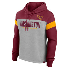 Washington Commanders Women's Bold Play Call Pullover Hoodie - Heather Gray/Burgundy Hoodies