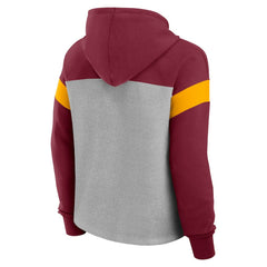 Washington Commanders Women's Bold Play Call Pullover Hoodie - Heather Gray/Burgundy Hoodies