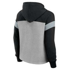 Las Vegas Raiders Women's Bold Play Call Pullover Hoodie - Heather Gray/Black Hoodies