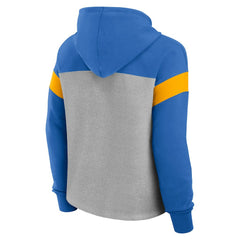 Los Angeles Chargers Women's Bold Play Call Pullover Hoodie - Heather Gray/Powder Blue Hoodies