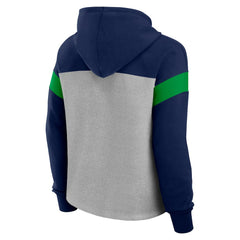 Seattle Seahawks Women's Bold Play Call Pullover Hoodie - Heather Gray/College Navy Hoodies