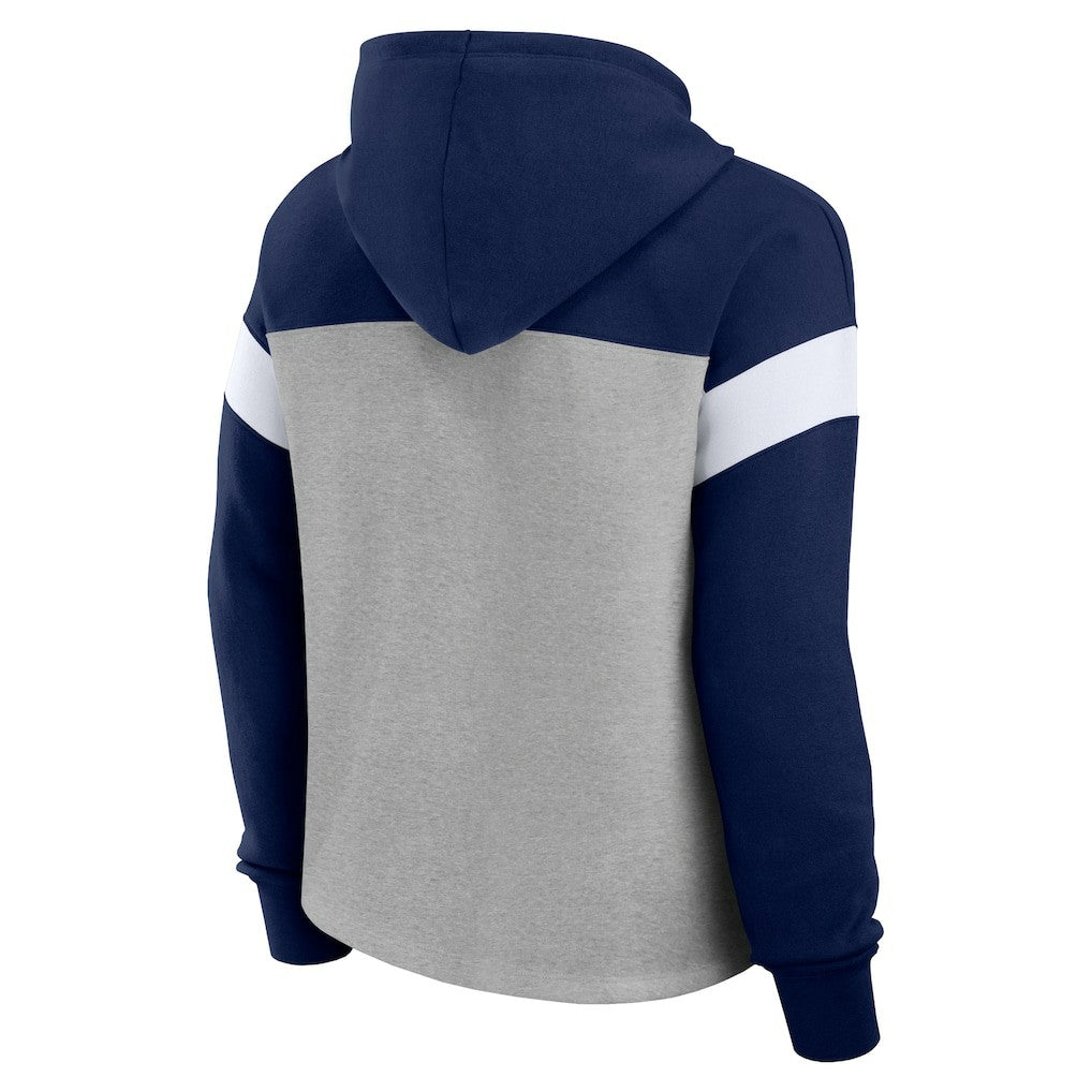 Dallas Cowboys Women's Bold Play Call Pullover Hoodie - Heather Gray/Navy Hoodies