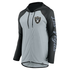 Las Vegas Raiders Women's Script Full-Zip Hoodie - Silver/Black Hoodies