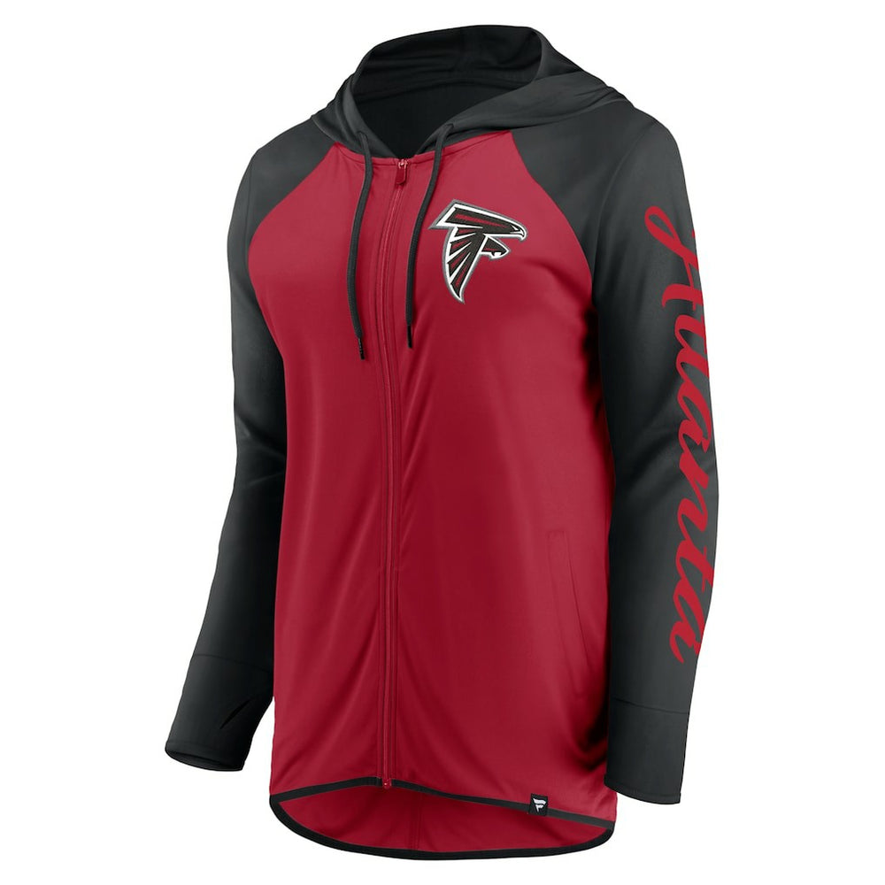 Atlanta Falcons Women's Script Full-Zip Hoodie - Red/Black Hoodies