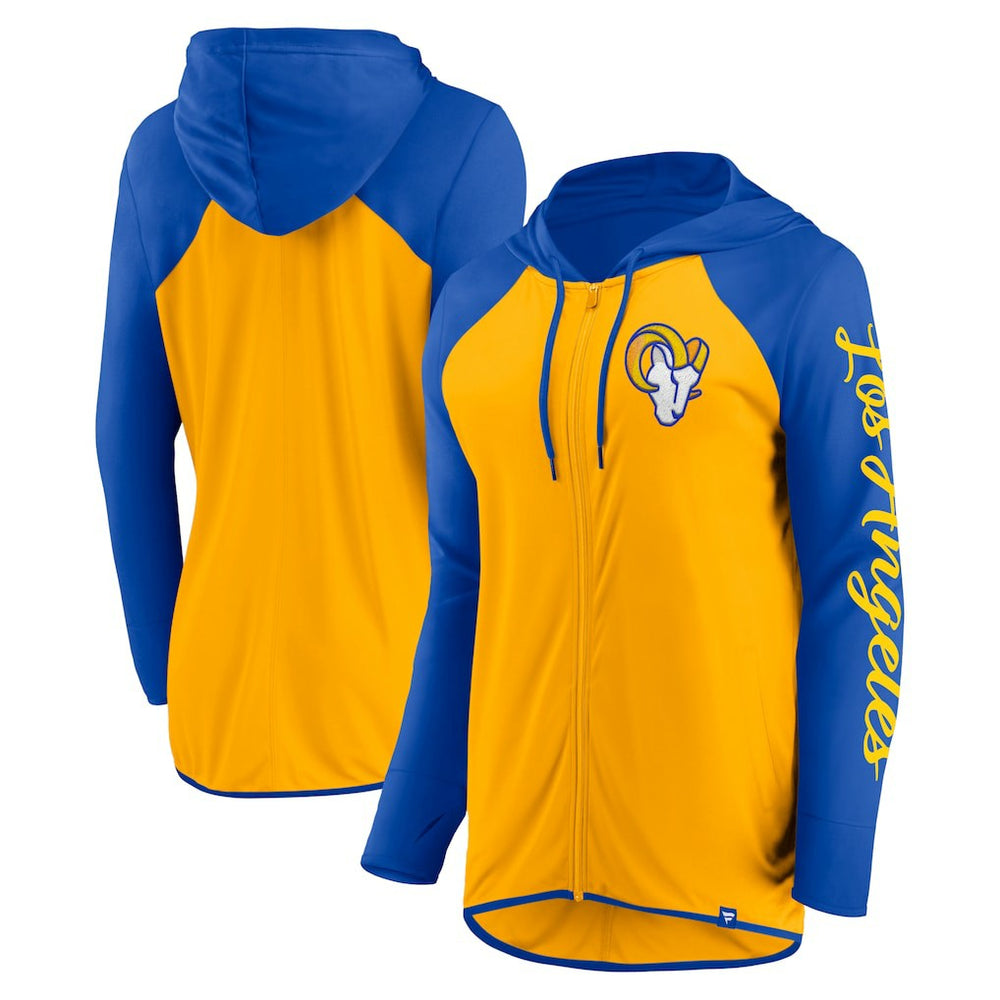 Los Angeles Rams Women's Script Full-Zip Hoodie - Gold/Royal Hoodies