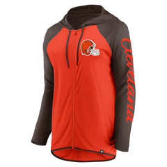 Cleveland Browns Women's Script Full-Zip Hoodie - Orange/Brown Hoodies