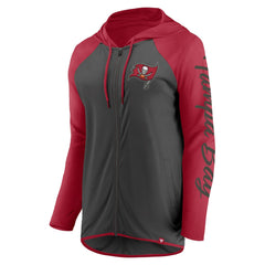 Tampa Bay Buccaneers Women's Script Full-Zip Hoodie - Pewter/Red Hoodies