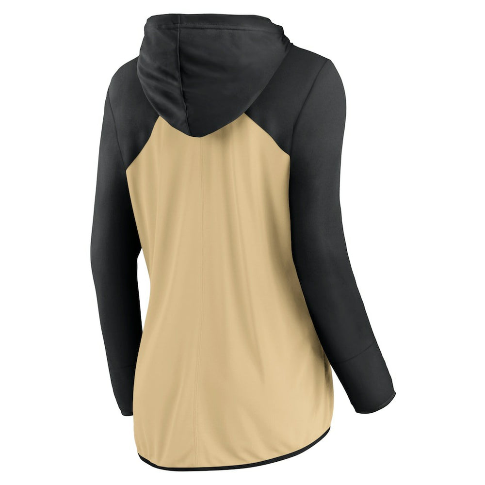 New Orleans Saints Women's Script Full-Zip Hoodie - Gold/Black Hoodies
