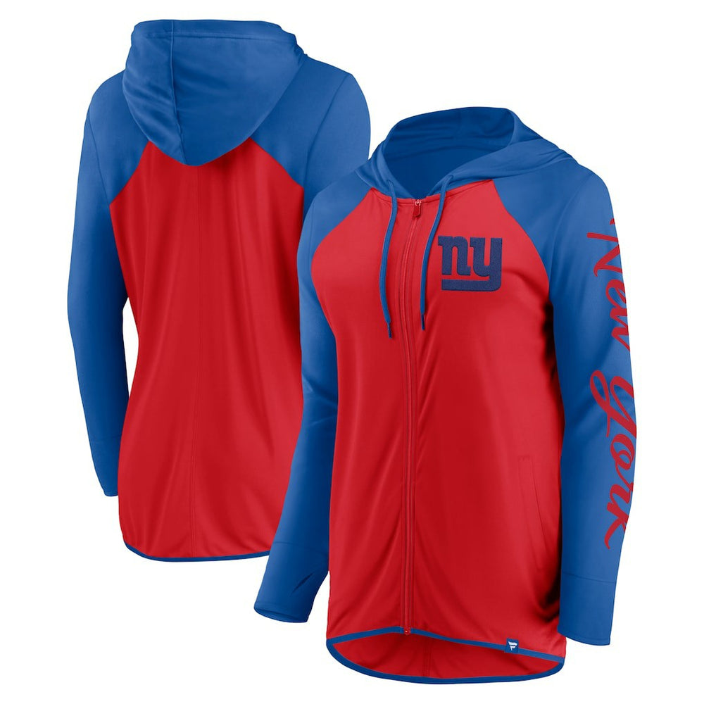 New York Giants Women's Script Full-Zip Hoodie - Red/Royal Hoodies