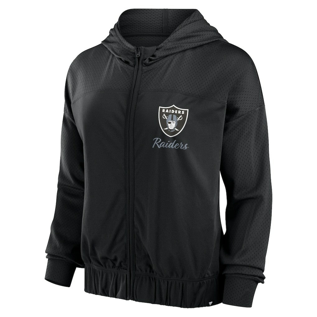 Las Vegas Raiders Women's Script Lock Full-Zip Hoodie - Black Hoodies