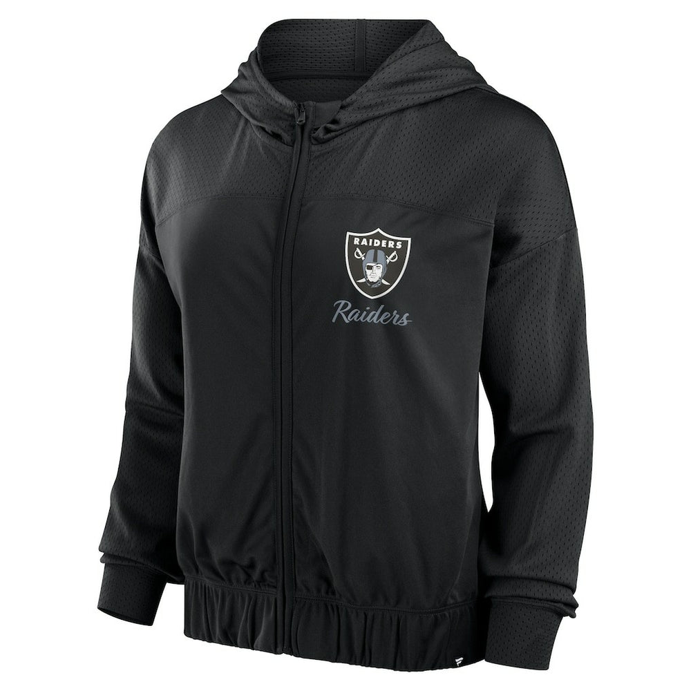 Las Vegas Raiders Women's Script Lock Full-Zip Hoodie - Black Hoodies
