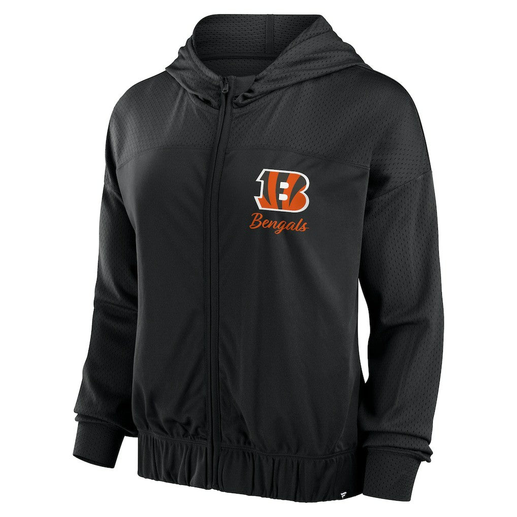 Cincinnati Bengals Women's Script Lock Full-Zip Hoodie - Black Hoodies