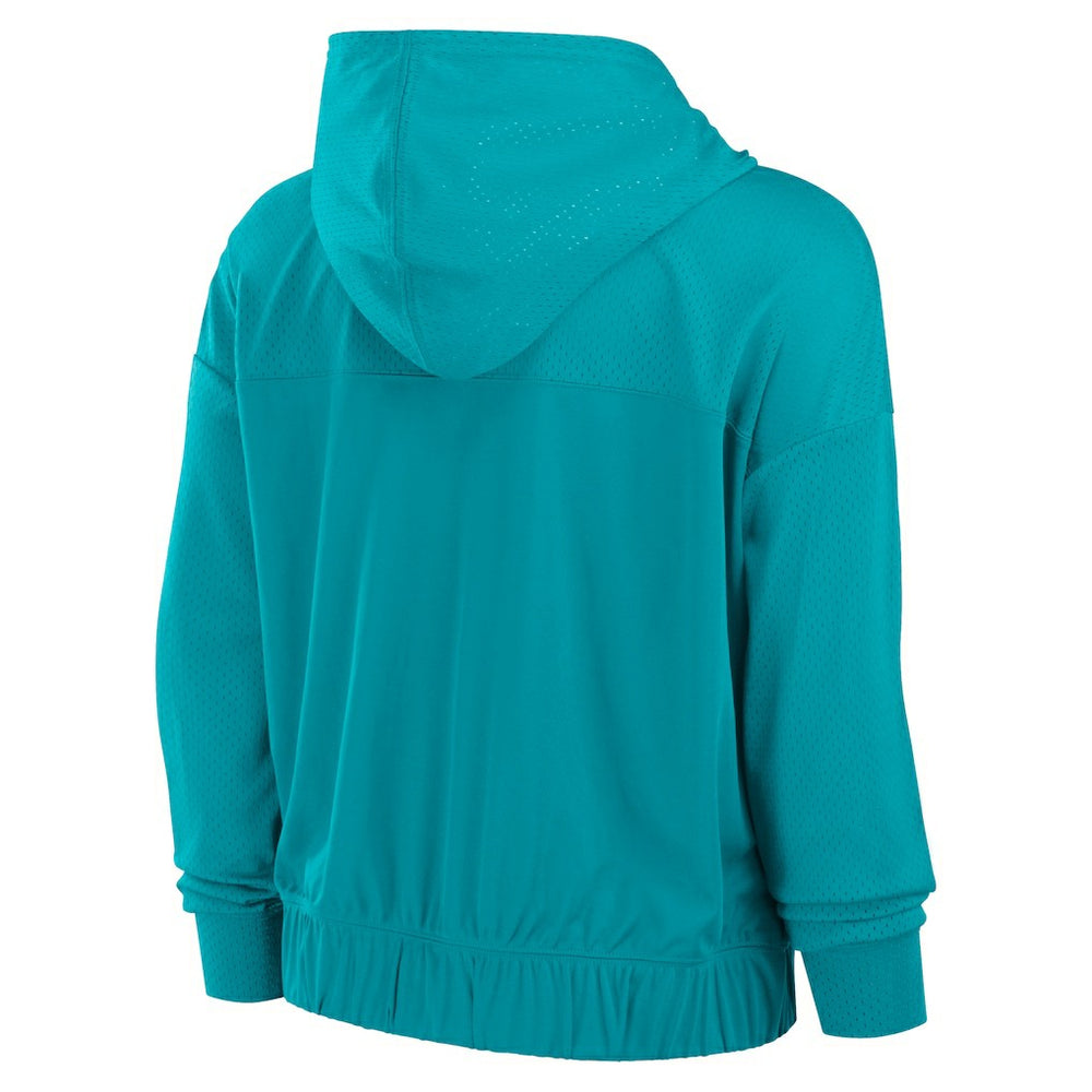 Miami Dolphins Women's Script Lock Full-Zip Hoodie - Aqua Hoodies