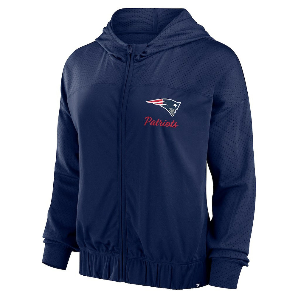 New England Patriots Women's Script Lock Full-Zip Hoodie - Navy Hoodies