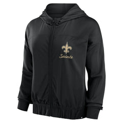 New Orleans Saints Women's Script Lock Full-Zip Hoodie - Black Hoodies