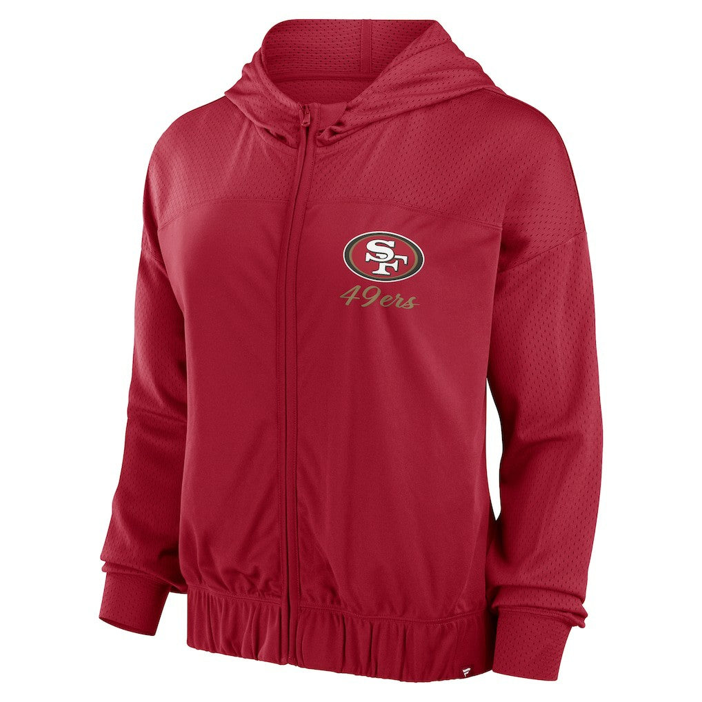 San Francisco 49ers Women's Script Lock Full-Zip Hoodie - Scarlet Hoodies