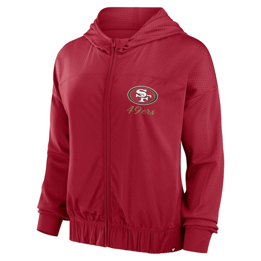San Francisco 49ers Women's Script Lock Full-Zip Hoodie - Scarlet Hoodies