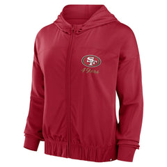 San Francisco 49ers Women's Script Lock Full-Zip Hoodie - Scarlet Hoodies