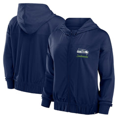 Seattle Seahawks Women's Script Lock Full-Zip Hoodie - College Navy Hoodies