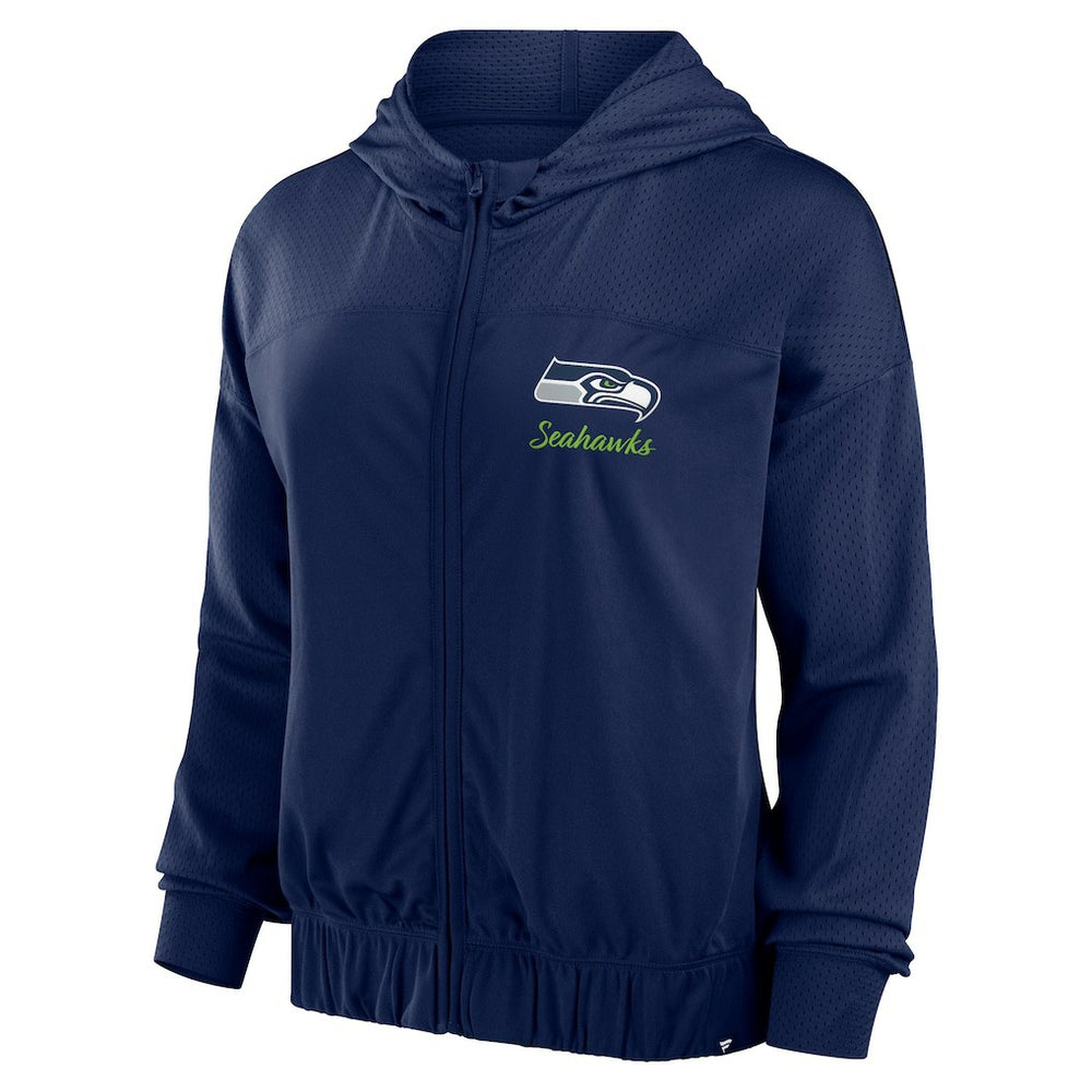 Seattle Seahawks Women's Script Lock Full-Zip Hoodie - College Navy Hoodies
