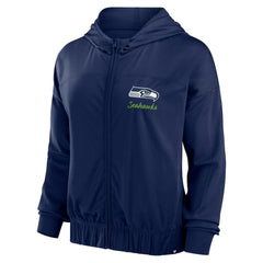 Seattle Seahawks Women's Script Lock Full-Zip Hoodie - College Navy Hoodies
