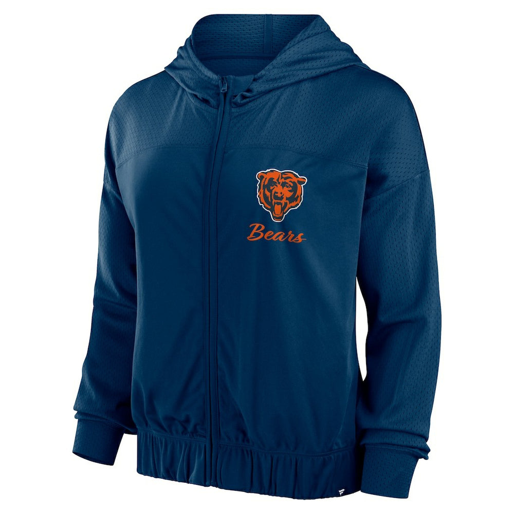 Chicago Bears Women's Script Lock Full-Zip Hoodie - Navy Hoodies