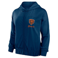 Chicago Bears Women's Script Lock Full-Zip Hoodie - Navy Hoodies