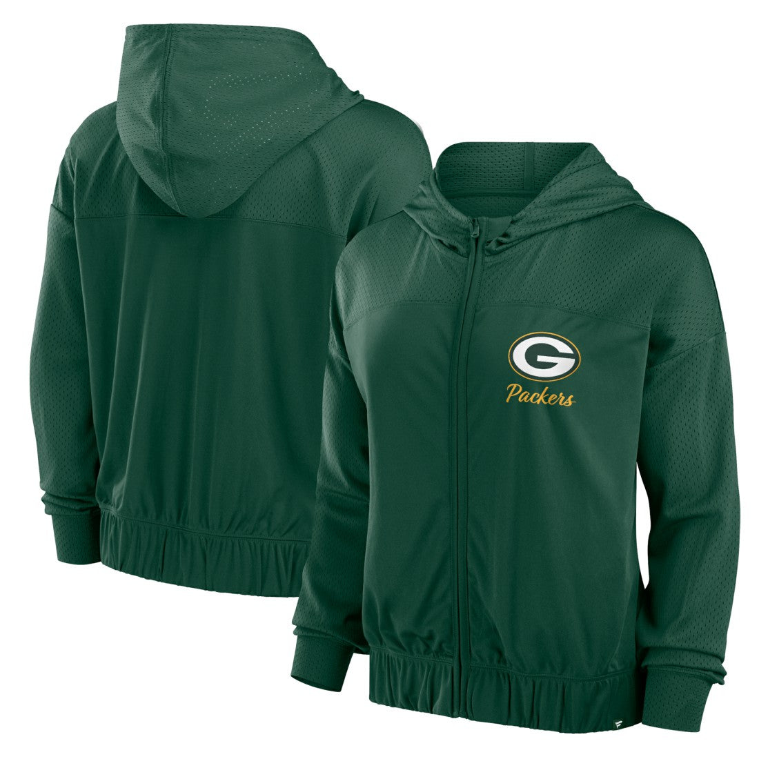 Green Bay Packers Women's Script Lock Full-Zip Hoodie - Green Hoodies