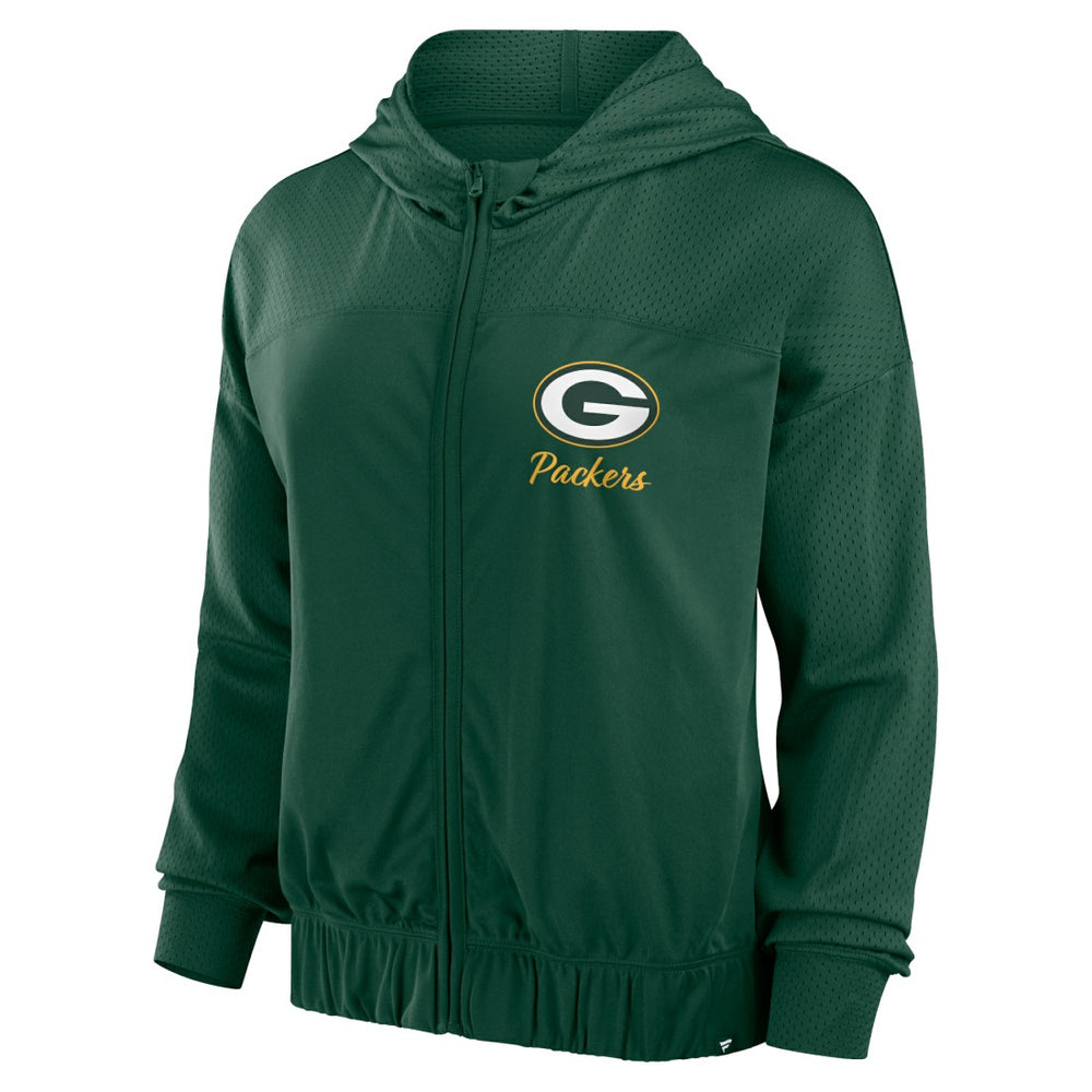 Green Bay Packers Women's Script Lock Full-Zip Hoodie - Green Hoodies