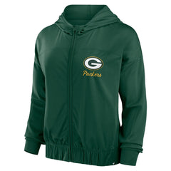 Green Bay Packers Women's Script Lock Full-Zip Hoodie - Green Hoodies