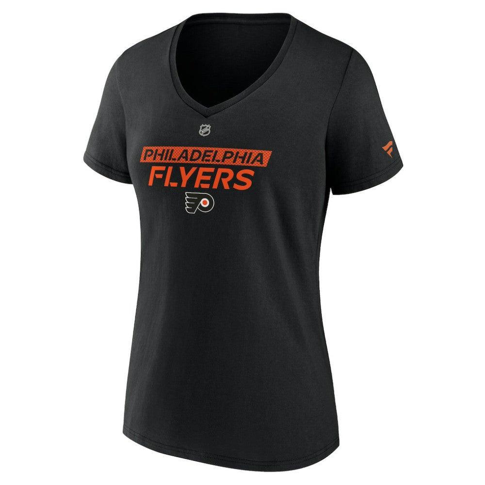 Philadelphia Flyers Fanatics Women's Authentic Pro Core Primary V-Neck T-Shirt - Black | US 200864501
