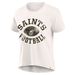 New Orleans Saints Women's Football Home Fashion T-Shirt - Cream T-shirts