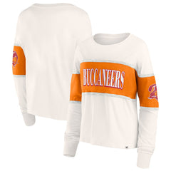 Tampa Bay Buccaneers Women's Antique Block Long Sleeve T-Shirt - Cream T-shirts