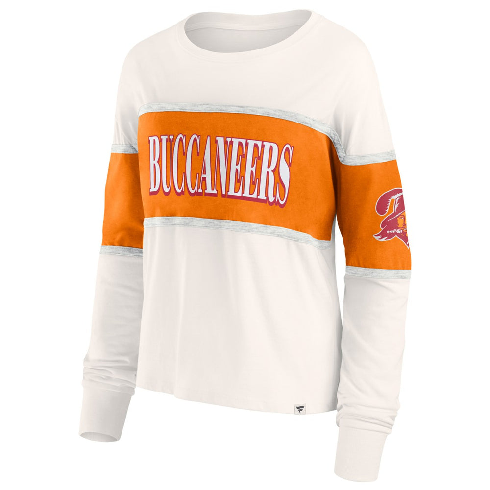 Tampa Bay Buccaneers Women's Antique Block Long Sleeve T-Shirt - Cream T-shirts