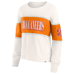 Tampa Bay Buccaneers Women's Antique Block Long Sleeve T-Shirt - Cream T-shirts