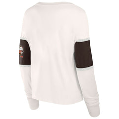 Cleveland Browns Women's Antique Block Long Sleeve T-Shirt - Cream T-shirts