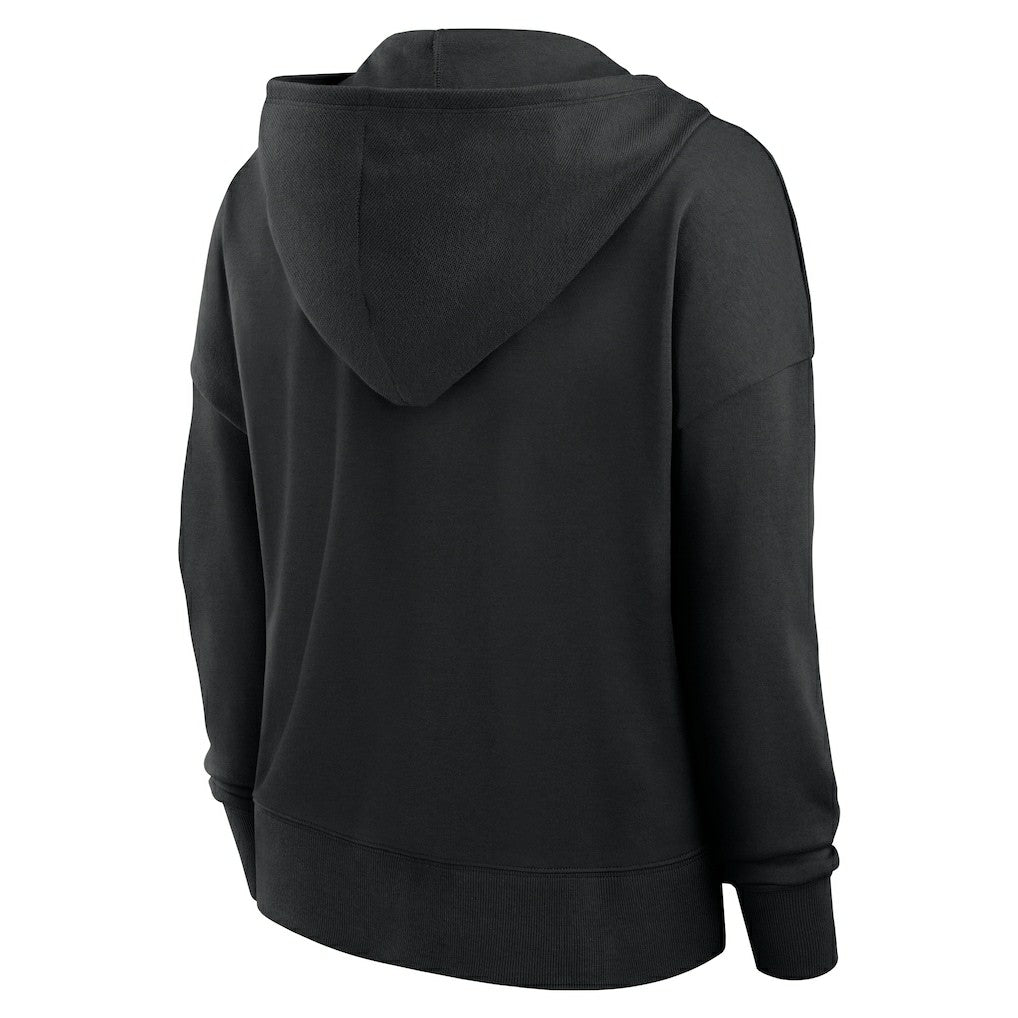 Cincinnati Bengals Women's Blitz Left Lace-Up Pullover Hoodie - Black Hoodies