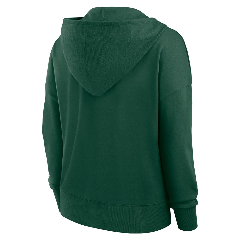 Green Bay Packers Women's Blitz Left Lace-Up Pullover Hoodie - Green Hoodies