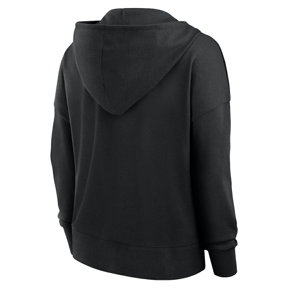 New Orleans Saints Women's Blitz Left Lace-Up Pullover Hoodie - Black Hoodies