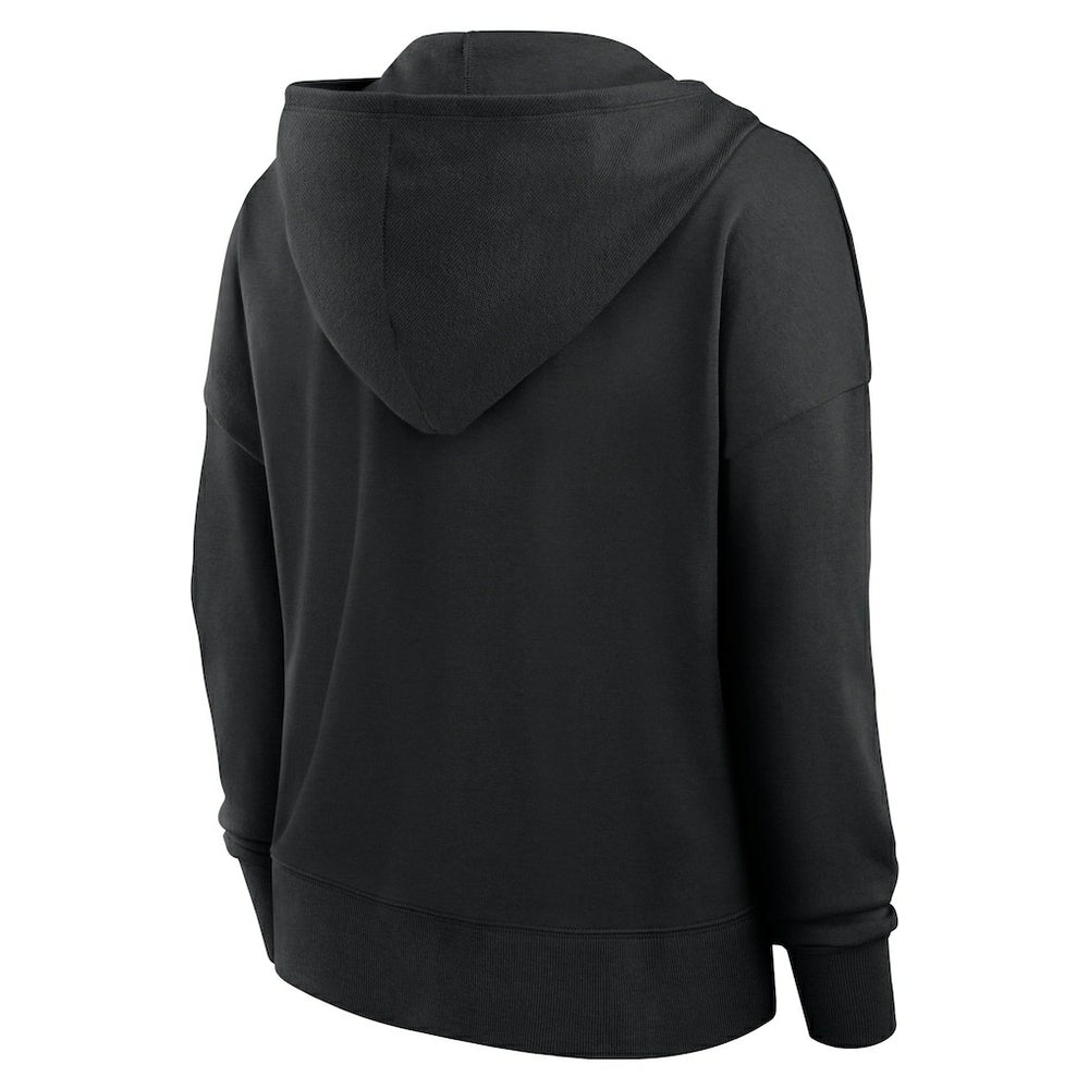 Pittsburgh Steelers Women's Blitz Left Lace-Up Pullover Hoodie - Black Hoodies