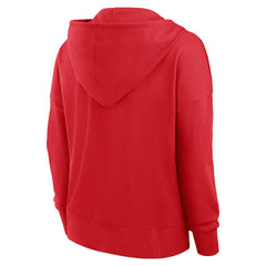 San Francisco 49ers Women's Blitz Left Lace-Up Pullover Hoodie - Scarlet Hoodies