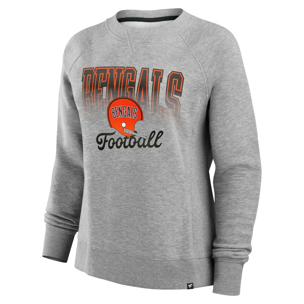 Cincinnati Bengals Women's Hit Hard Fleece Pullover Sweatshirt - Heather Gray Pullover