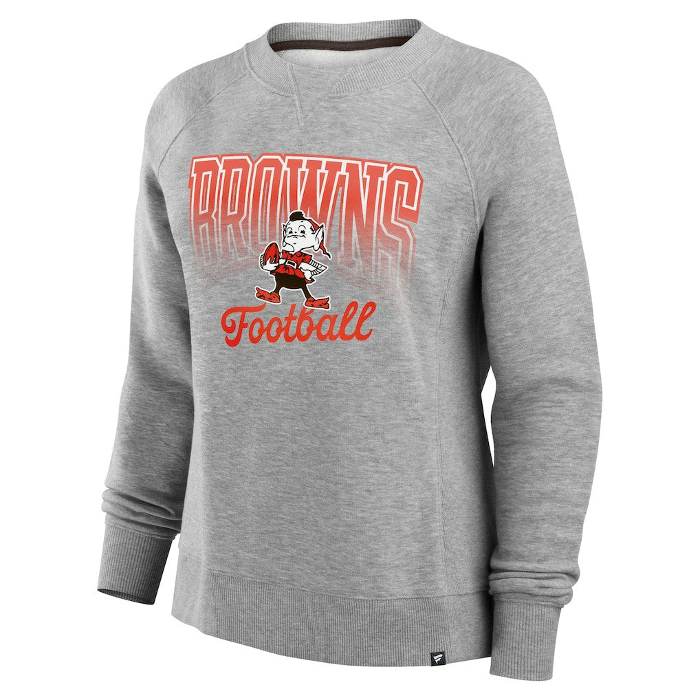 Cleveland Browns Women's Hit Hard Fleece Pullover Sweatshirt - Heather Gray Pullover