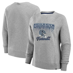 Dallas Cowboys Women's Hit Hard Fleece Pullover Sweatshirt - Heather Gray Pullover